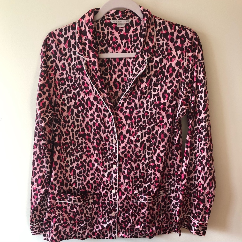 VICTORIAS SECRET Satin Pink Leopard Pajamas